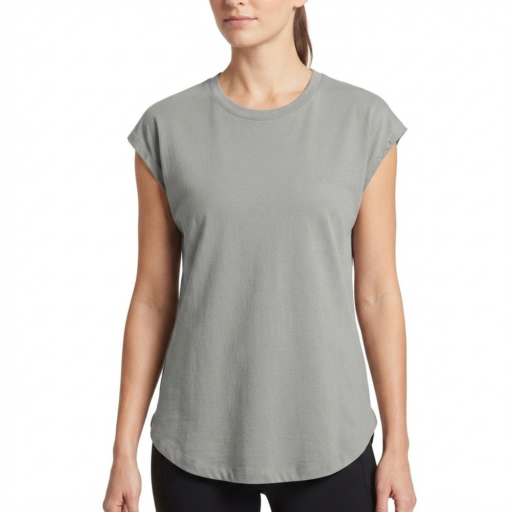 Athleta Shirt Womens Small Sage Gray Short Sleeve Crew Neck Activewear Tee
